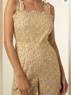 FRNCH Paris Feminine Dainty Floral Jumpsuit Size M Cottagecore Gardencore